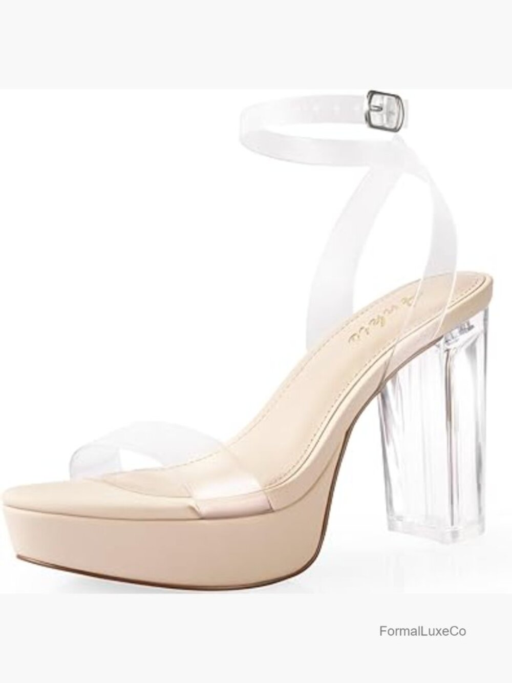 4 inch Chunky Platform Heels Sandals Open Toe Ankle Strap Strappy Block Heel